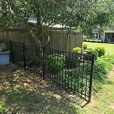 4-Foot-3-Rail-Black-Aluminum-Fence-Installation-on-Lake-Gantt 1